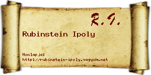 Rubinstein Ipoly névjegykártya